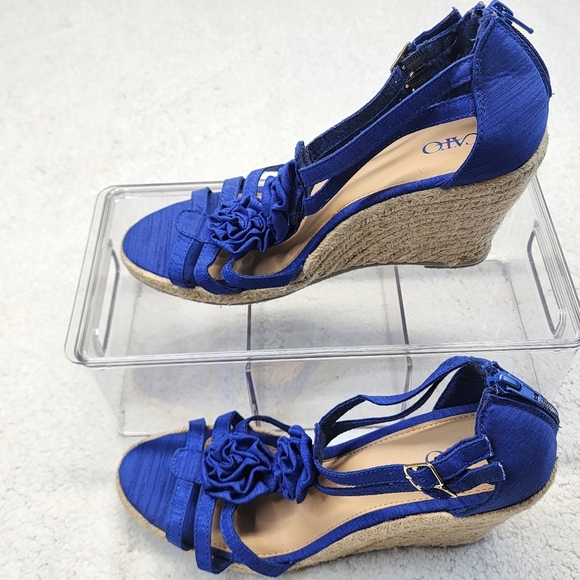 Cato Blue Wedge Sandals Size 10M - Picture 2 of 9